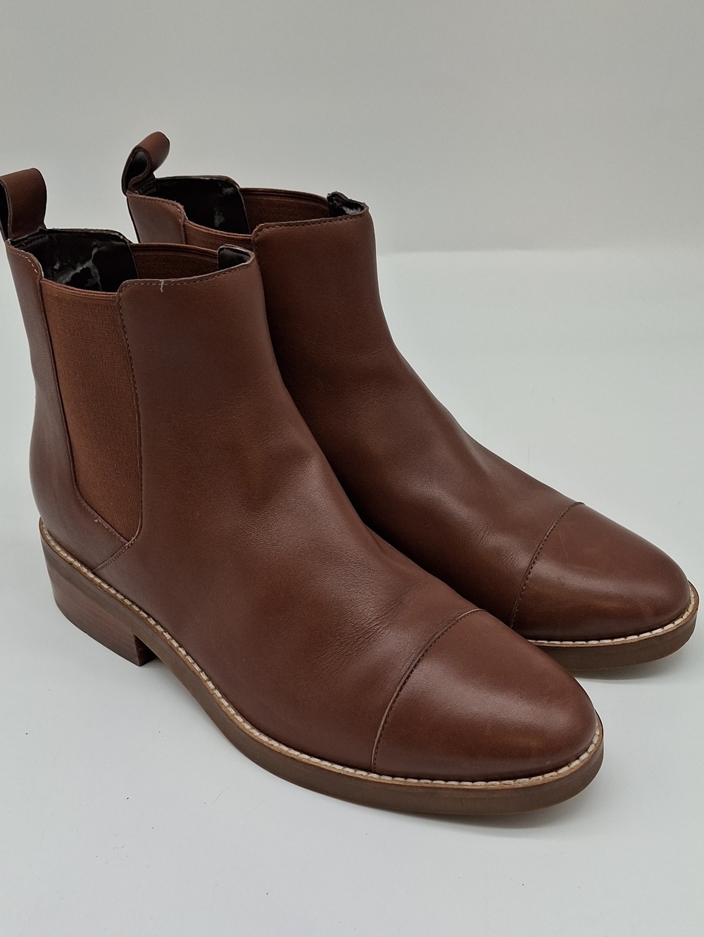 Cole Haan Mara Waterproof Leather Chelsea Ankle Boots Brown 9B